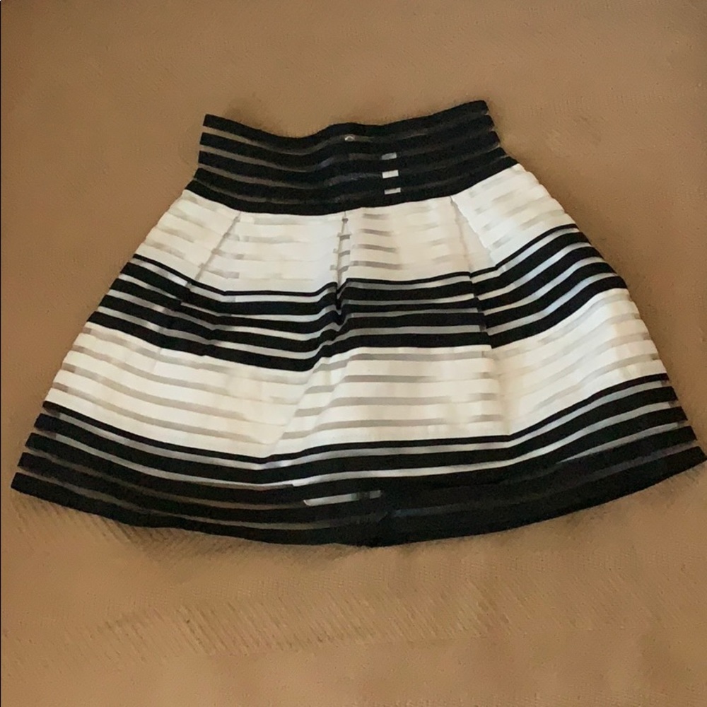 Black and white striped skirt
